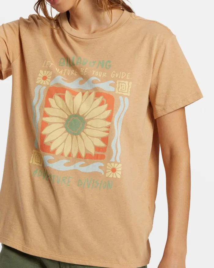 Billabong Graphic Tees and Tanks ADiv TShirt Wet Sand 8211 Women Billabong Graphic Tees and Tanks ADiv TShirt Wet Sand 8211 Women