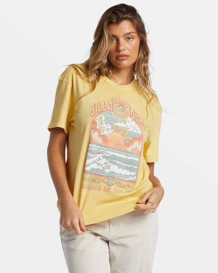 Billabong Graphic Tees and Tanks Season Of The Sol TShirt Mellow Daze 8211 Women Billabong Graphic Tees and Tanks Season Of The Sol TShirt Mellow Daze 8211 Women