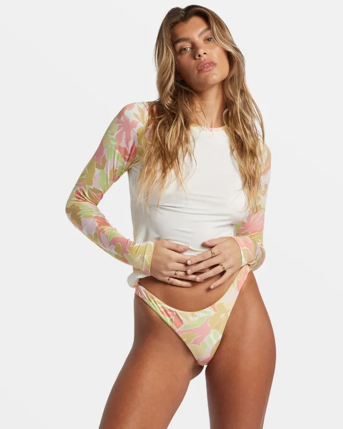 Billabong Rashguards and Bodysuits Sunshine Diaries Long Sleeve UPF 50 Surf Tshirt Salt Crystal 8211 Women