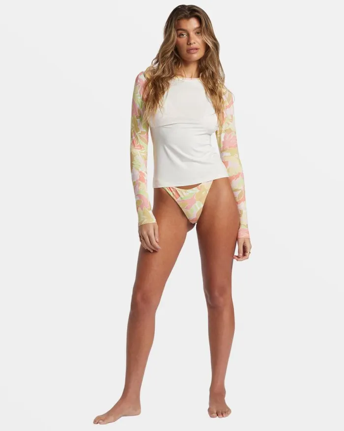 Billabong Rashguards and Bodysuits Sunshine Diaries Long Sleeve UPF 50 Surf Tshirt Salt Crystal 8211 Women