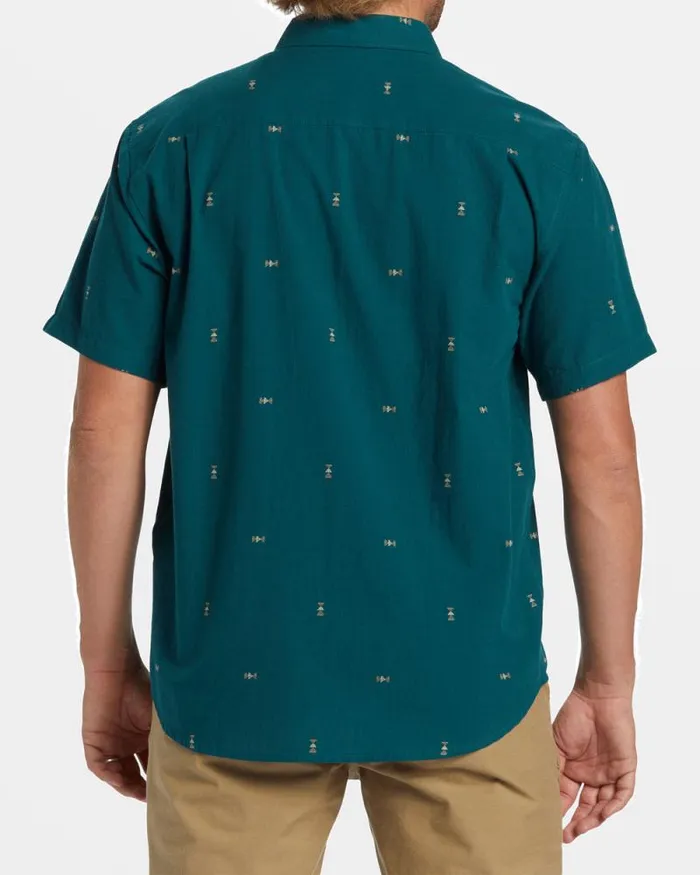 Billabong Shirts All Day Jacquard Short Sleeve Shirt Real Teal 8211 Men Billabong Shirts All Day Jacquard Short Sleeve Shirt Real Teal 8211 Men