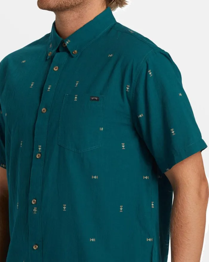 Billabong Shirts All Day Jacquard Short Sleeve Shirt Real Teal 8211 Men Billabong Shirts All Day Jacquard Short Sleeve Shirt Real Teal 8211 Men