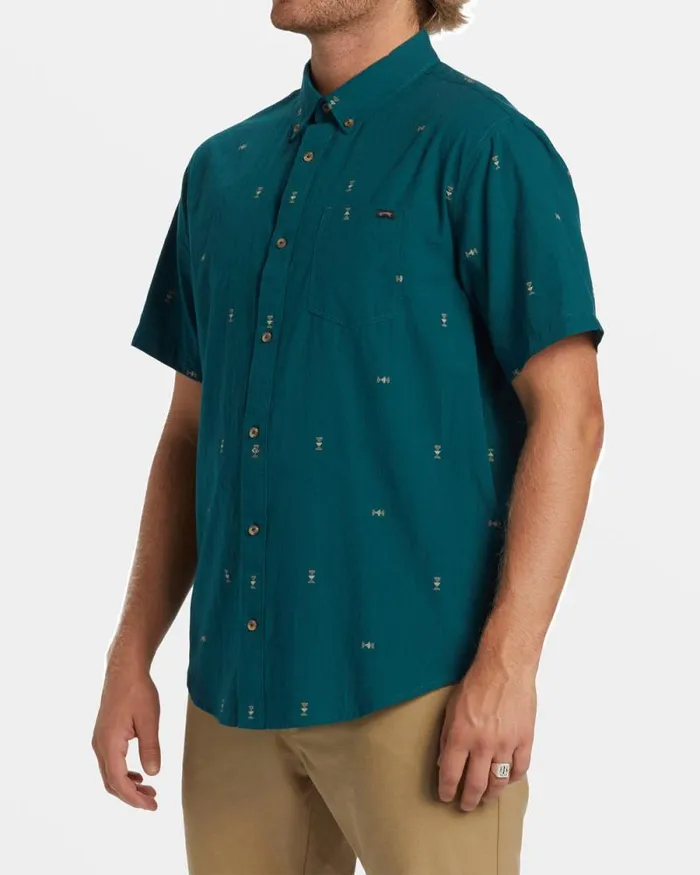 Billabong Shirts All Day Jacquard Short Sleeve Shirt Real Teal 8211 Men Billabong Shirts All Day Jacquard Short Sleeve Shirt Real Teal 8211 Men