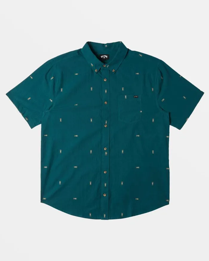 Billabong Shirts All Day Jacquard Short Sleeve Shirt Real Teal 8211 Men Billabong Shirts All Day Jacquard Short Sleeve Shirt Real Teal 8211 Men