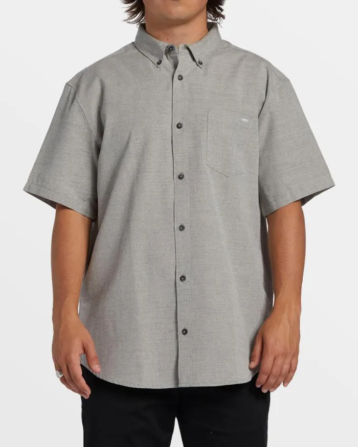 Billabong Shirts All Day Short Sleeve Shirt Light Grey 8211 Men