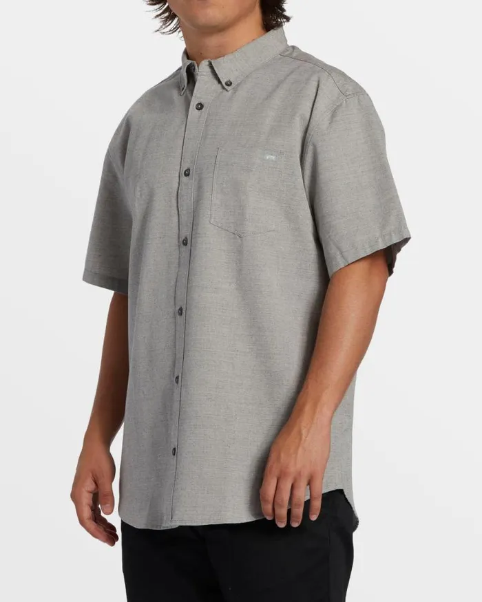 Billabong Shirts All Day Short Sleeve Shirt Light Grey 8211 Men Billabong Shirts All Day Short Sleeve Shirt Light Grey 8211 Men