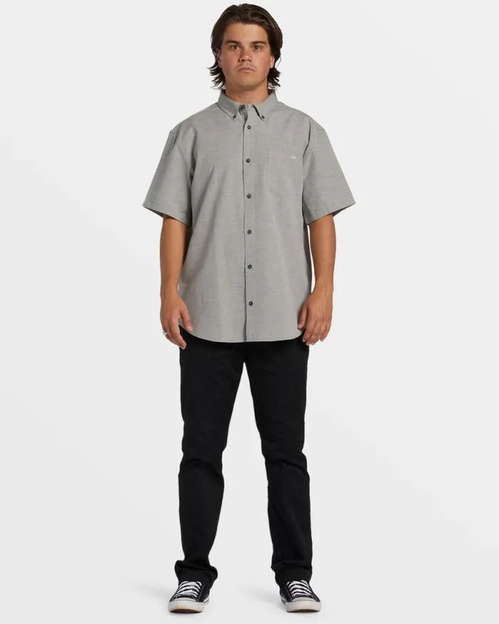 Billabong Shirts All Day Short Sleeve Shirt Light Grey 8211 Men Billabong Shirts All Day Short Sleeve Shirt Light Grey 8211 Men