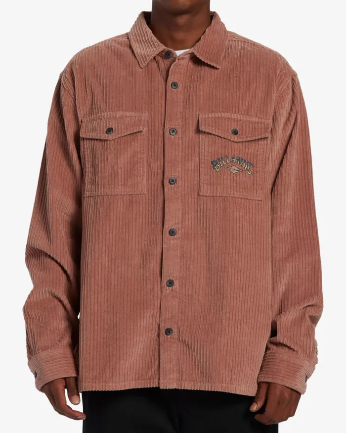 Billabong Shirts Bong Days Long Sleeve Cord Shirt Rosewood 8211 Men