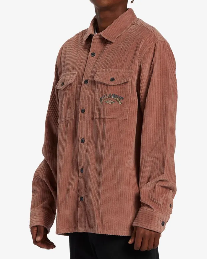 Billabong Shirts Bong Days Long Sleeve Cord Shirt Rosewood 8211 Men