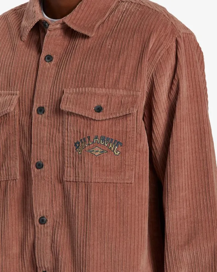 Billabong Shirts Bong Days Long Sleeve Cord Shirt Rosewood 8211 Men