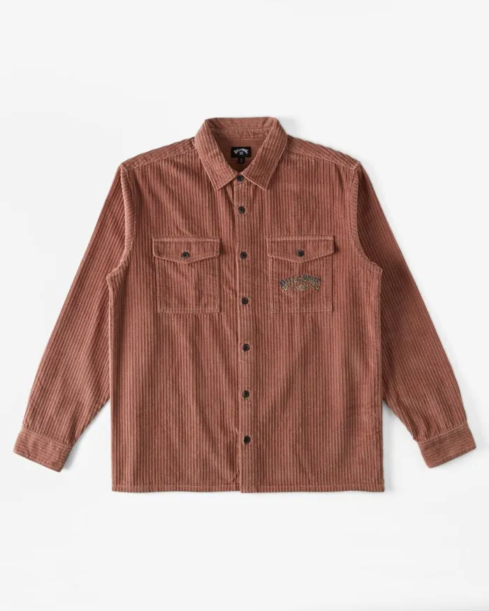 Billabong Shirts Bong Days Long Sleeve Cord Shirt Rosewood 8211 Men