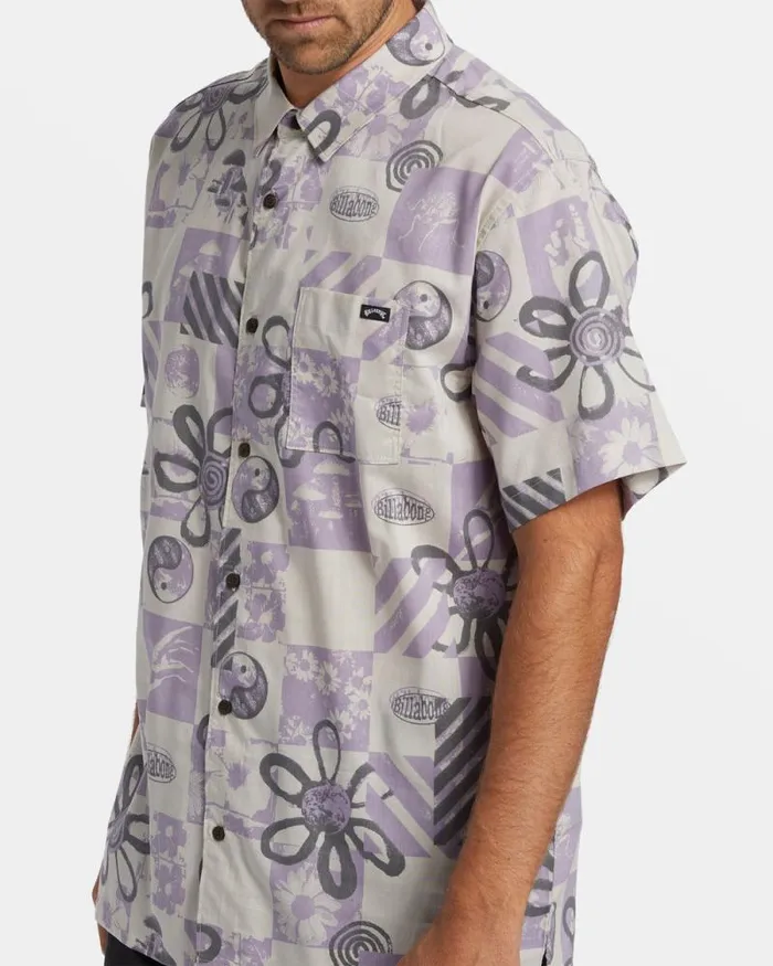 Billabong Shirts Double Vision Short Sleeve Shirt Purple Ash 8211 Men Billabong Shirts Double Vision Short Sleeve Shirt Purple Ash 8211 Men