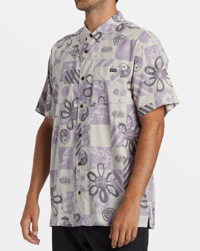 Billabong Shirts Double Vision Short Sleeve Shirt Purple Ash 8211 Men Billabong Shirts Double Vision Short Sleeve Shirt Purple Ash 8211 Men