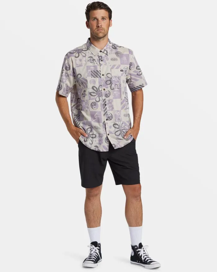 Billabong Shirts Double Vision Short Sleeve Shirt Purple Ash 8211 Men Billabong Shirts Double Vision Short Sleeve Shirt Purple Ash 8211 Men
