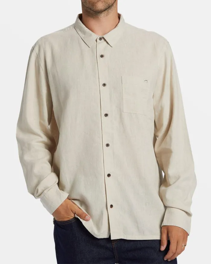 Billabong Shirts Ricardo Long Sleeve Shirt Stone 8211 Men