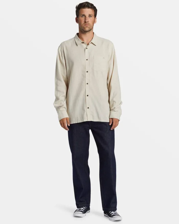 Billabong Shirts Ricardo Long Sleeve Shirt Stone 8211 Men