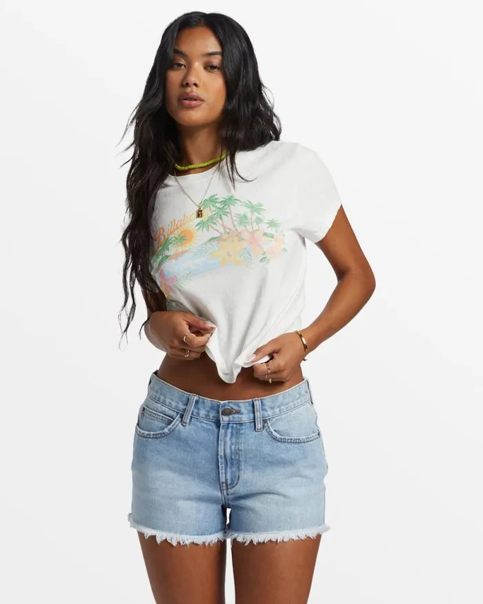 Billabong Shorts Drift Away Frayed Denim Shorts Light Wash 8211 Women