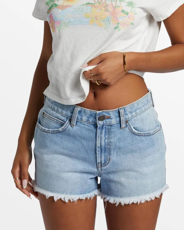 Billabong Shorts Drift Away Frayed Denim Shorts Light Wash 8211 Women Billabong Shorts Drift Away Frayed Denim Shorts Light Wash 8211 Women