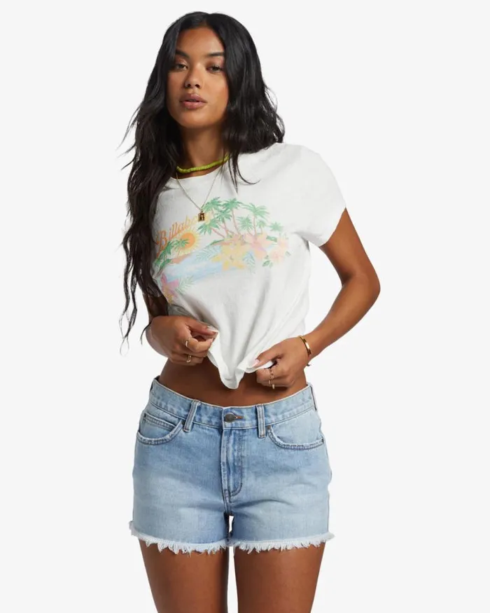 Billabong Shorts Drift Away Frayed Denim Shorts Light Wash 8211 Women Billabong Shorts Drift Away Frayed Denim Shorts Light Wash 8211 Women