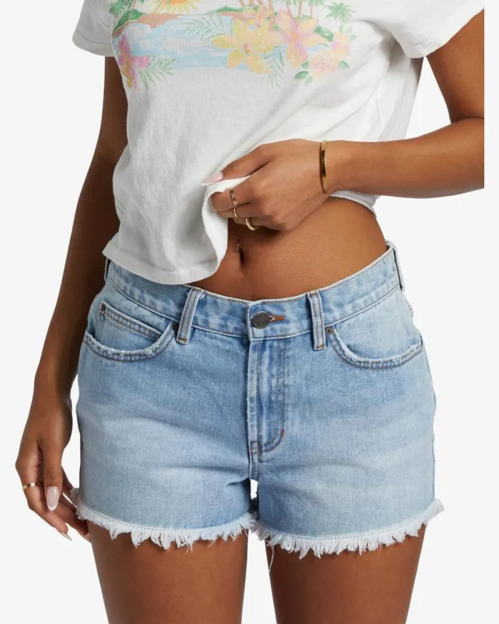 Billabong Shorts Drift Away Frayed Denim Shorts Light Wash 8211 Women Billabong Shorts Drift Away Frayed Denim Shorts Light Wash 8211 Women