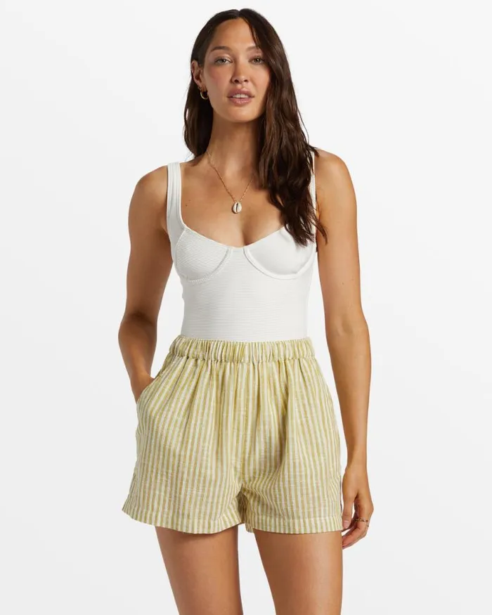 Billabong Shorts Sea Ya Elastic Waist Shorts Moss Joy 8211 Women