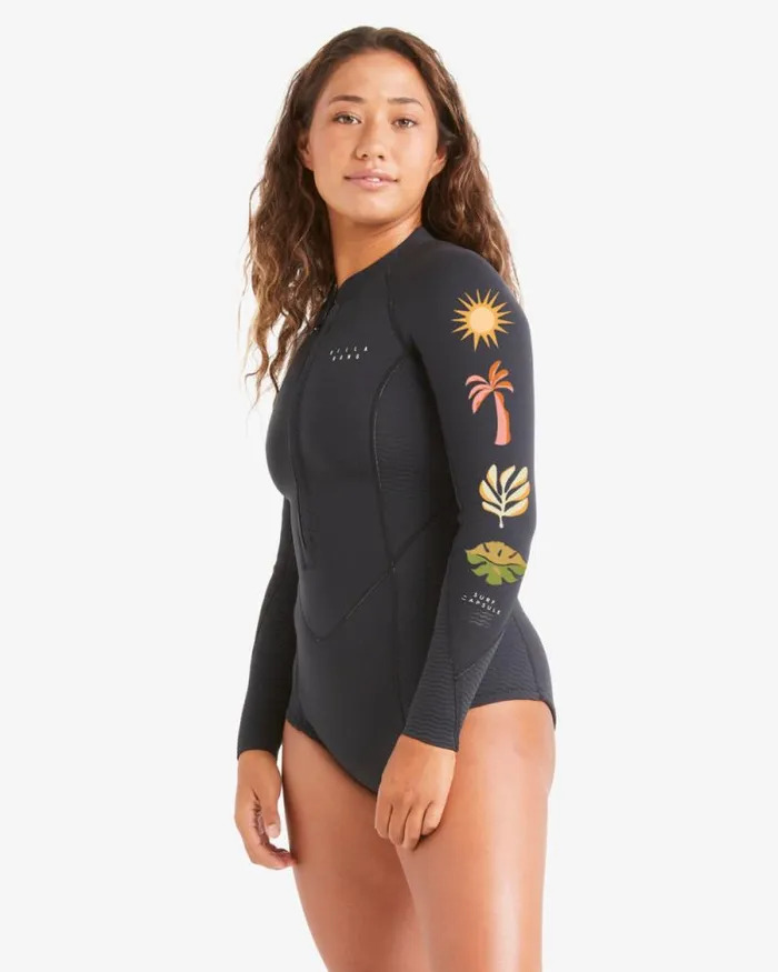 Billabong Springsuits Salty Dayz Natural Long Sleeve Spring Wetsuit Hidden Palms Black 8211 Women