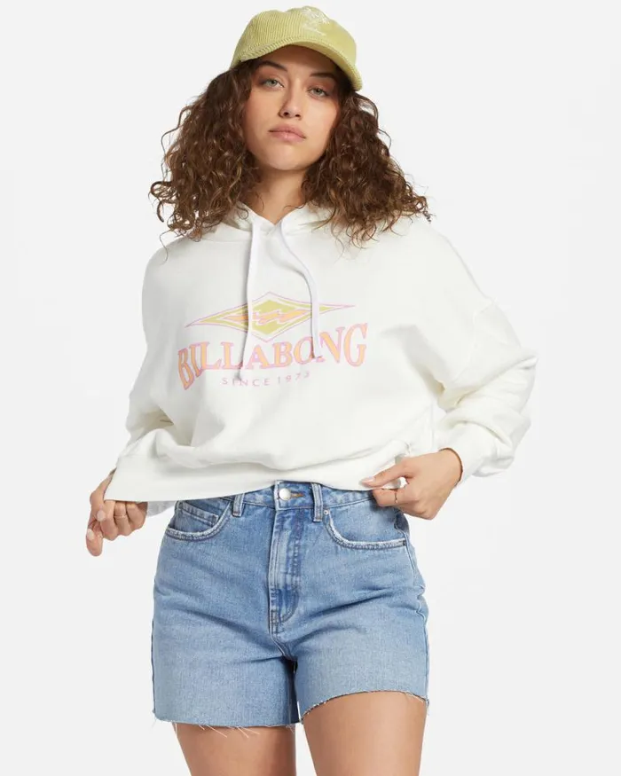 Billabong Sweatshirts and Fleece All Time Fleece Pullover Sweatshirt Salt Crystal 8211 Women