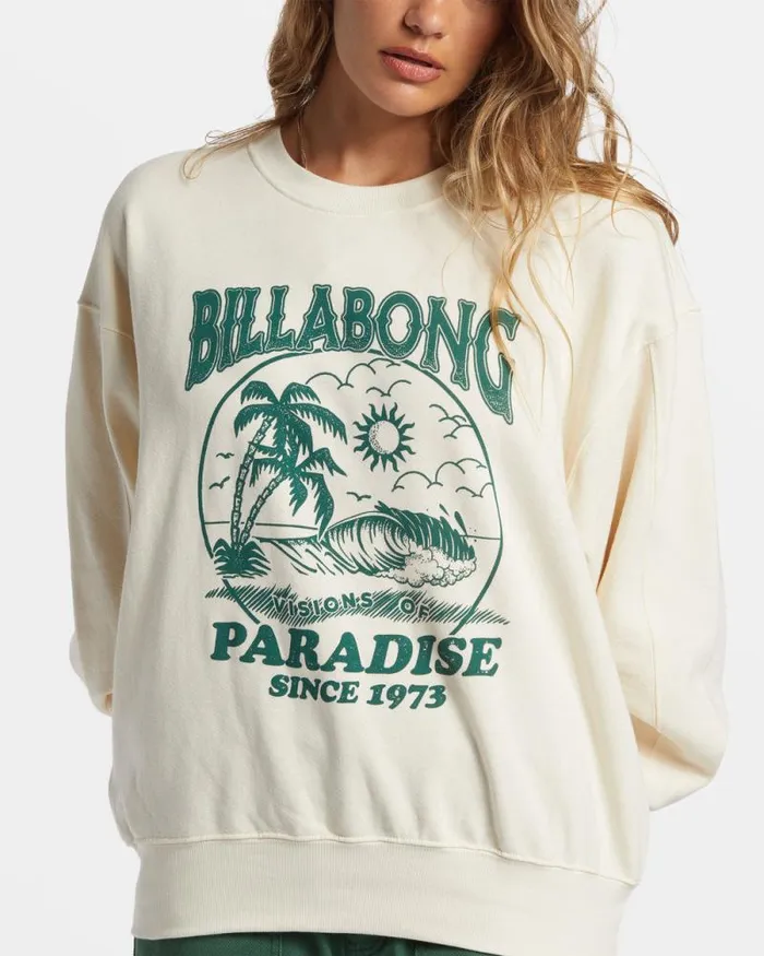 Billabong Sweatshirts and Fleece Fresh Take Pullover Sweatshirt White Cap 8211 Women