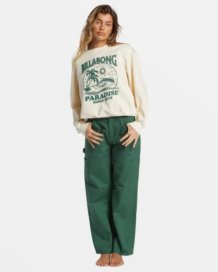 Billabong Sweatshirts and Fleece Fresh Take Pullover Sweatshirt White Cap 8211 Women