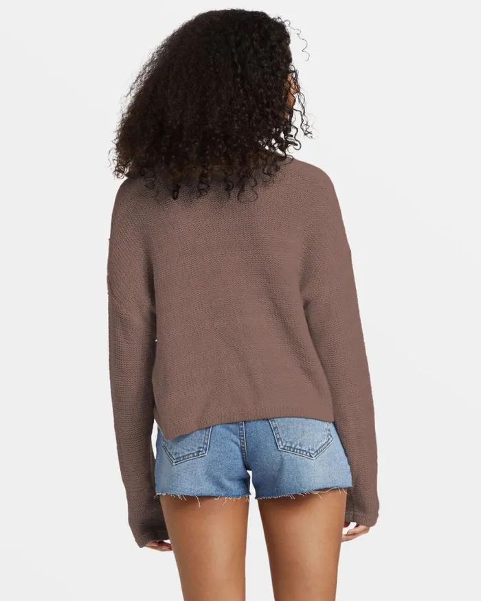 Billabong Sweatshirts and Fleece Shallow Waters Henley Sweater Kona 8211 Women