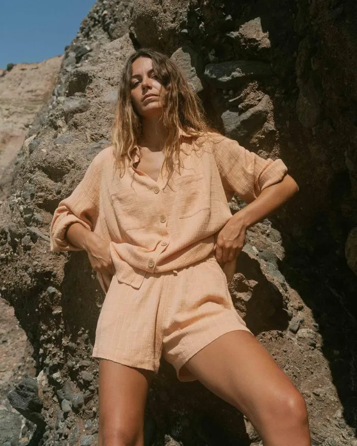 Billabong Tops Swell Long Sleeve Shirt Baked Clay 8211 Women