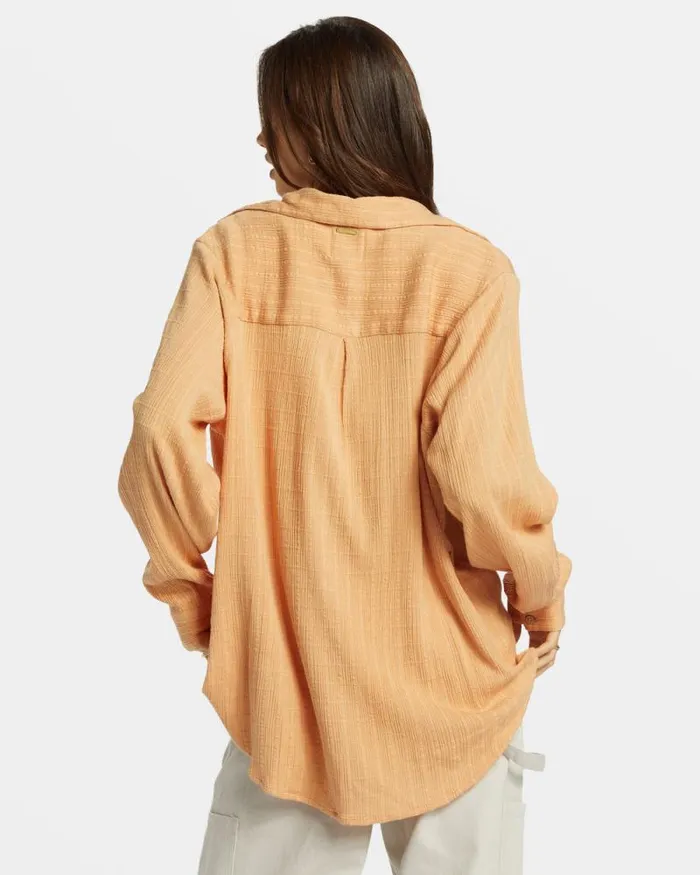 Billabong Tops Swell Long Sleeve Shirt Baked Clay 8211 Women Billabong Tops Swell Long Sleeve Shirt Baked Clay 8211 Women