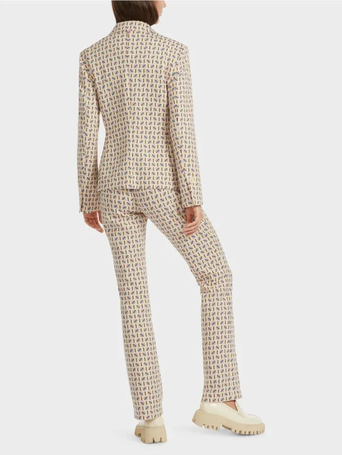 Blazer Damen Marc Cain Blazer Im Grafischen Dessin Dark Cream
