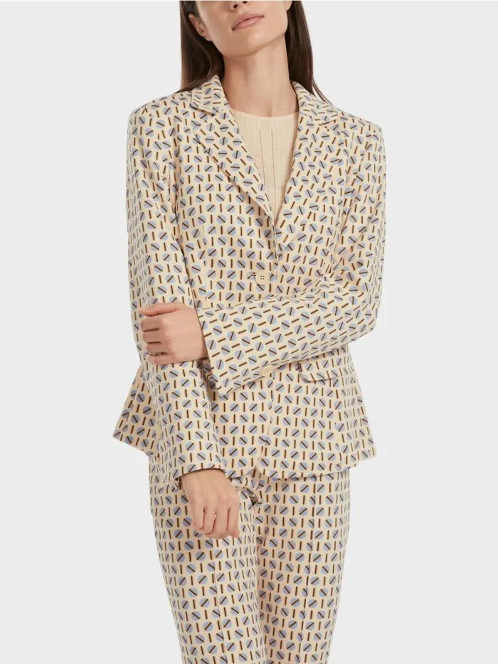 Blazer Damen Marc Cain Blazer Im Grafischen Dessin Dark Cream