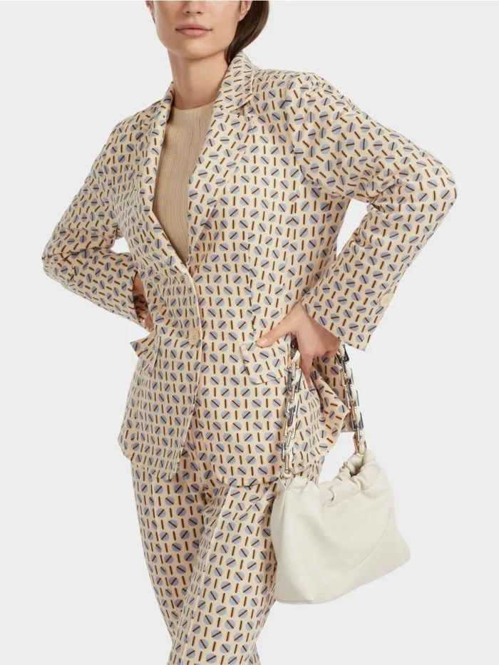 Blazer Damen Marc Cain Blazer Im Grafischen Dessin Dark Cream