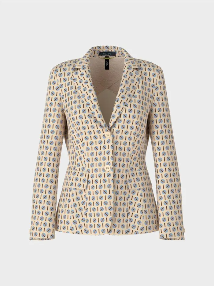 Blazer Damen Marc Cain Blazer Im Grafischen Dessin Dark Cream