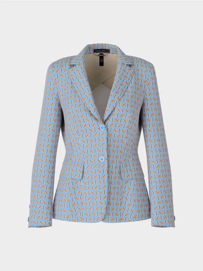 Blazer Damen Marc Cain Blazer Im Grafischen Dessin Dark Summer Sky