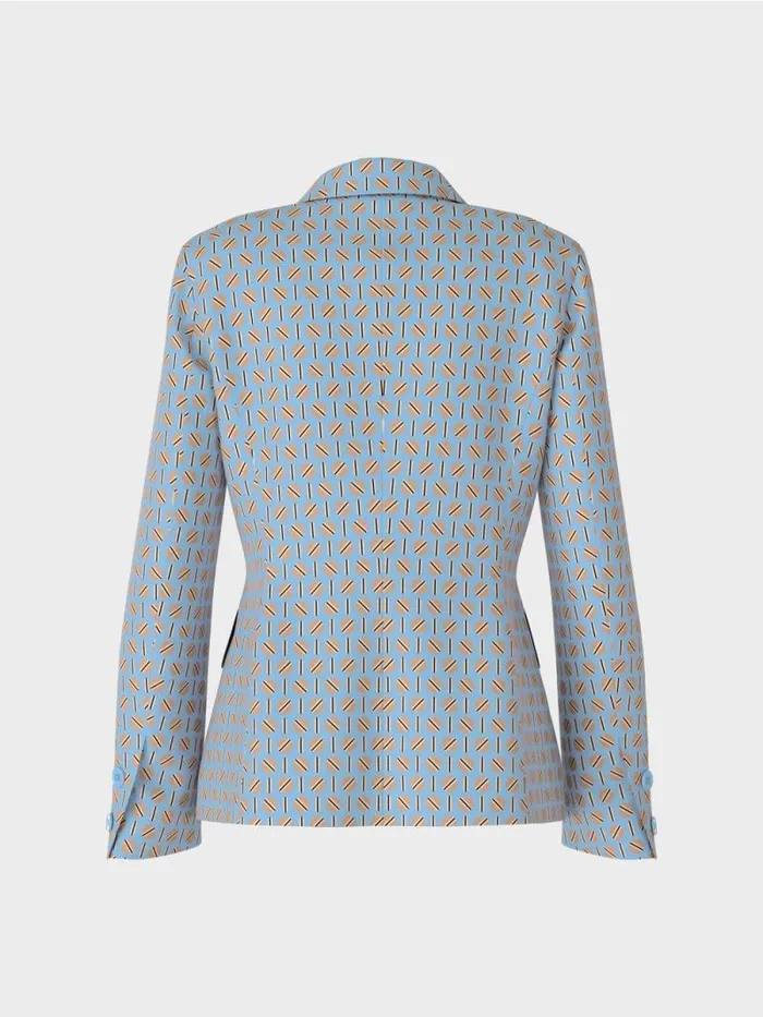 Blazer Damen Marc Cain Blazer Im Grafischen Dessin Dark Summer Sky
