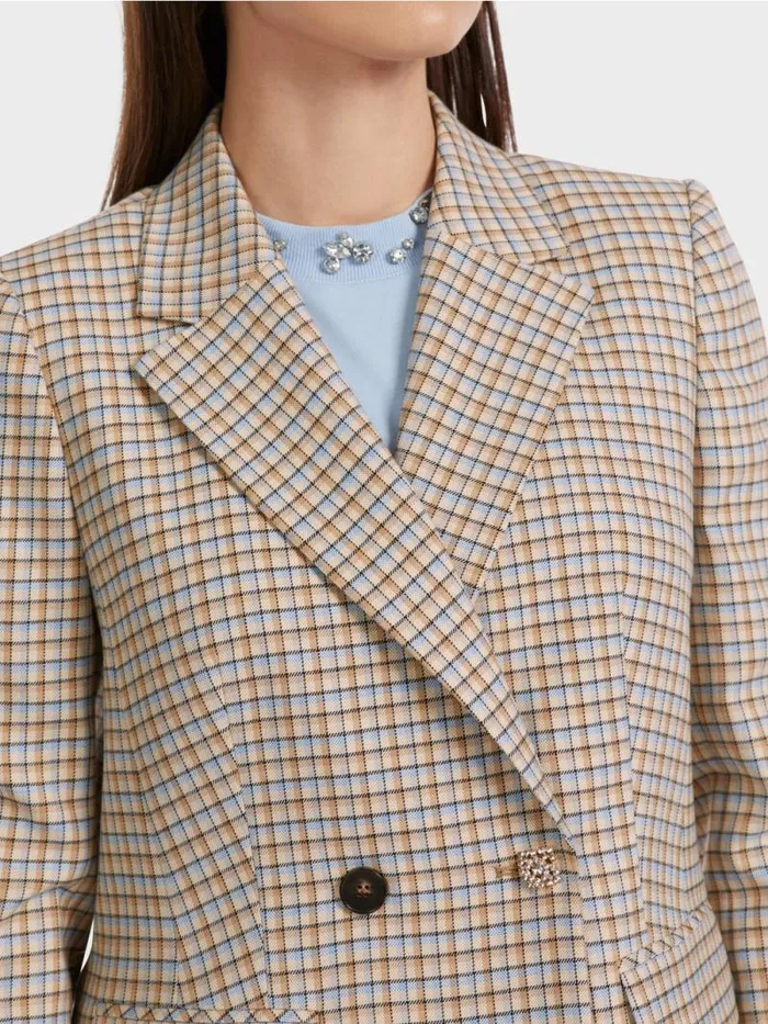 Blazer Damen Marc Cain Karierter Blazer Dark Summer Sky