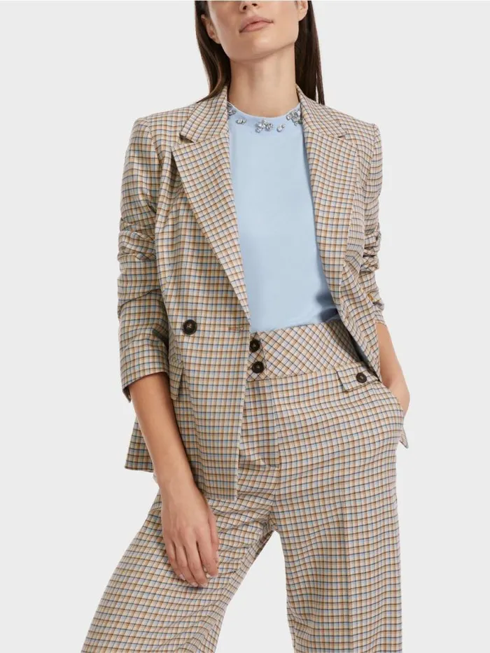Blazer Damen Marc Cain Karierter Blazer Dark Summer Sky
