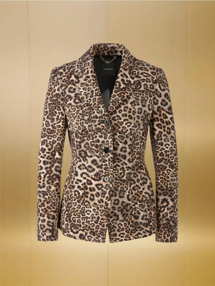 Blazer Damen Marc Cain LeoBlazer Aus Scubajersey Granola