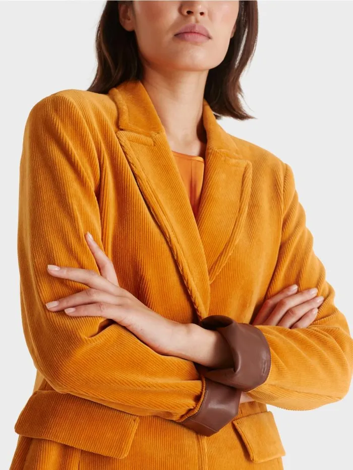Blazer Damen Marc Cain Trendiger Kordblazer Deep Pumpkin