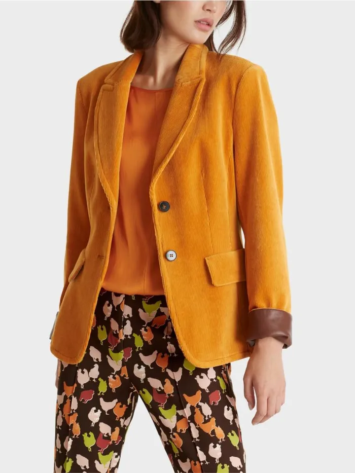 Blazer Damen Marc Cain Trendiger Kordblazer Deep Pumpkin