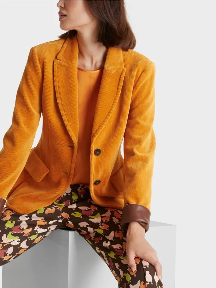 Blazer Damen Marc Cain Trendiger Kordblazer Deep Pumpkin