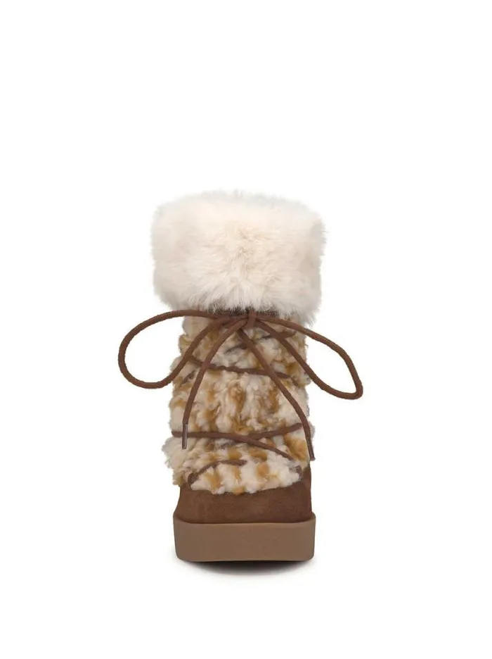 Boots and Booties Shoes Jessica Simpson Myina Wedge Bootie In Sherpa Plaid