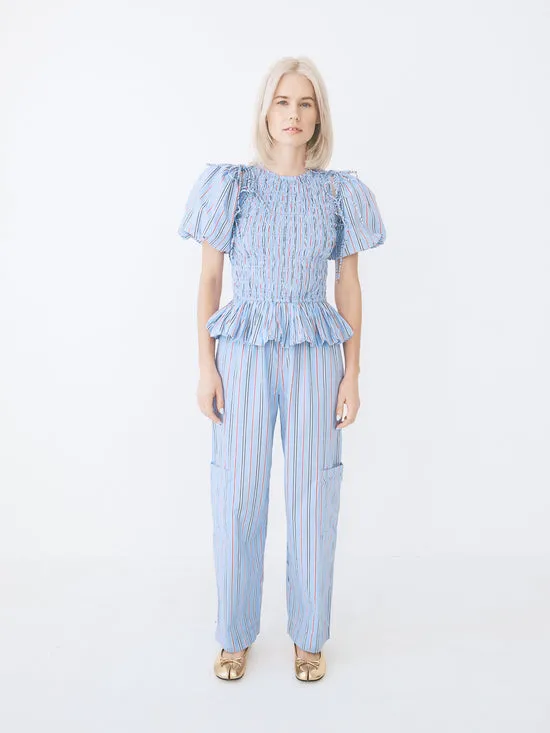 Bottoms Harrison With Ties Pants Bold Blue Stripe Lisa Says Gah Women
