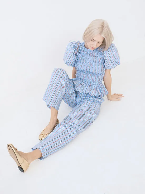 Bottoms Harrison With Ties Pants Bold Blue Stripe Lisa Says Gah Women