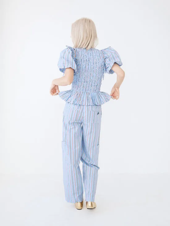 Bottoms Harrison With Ties Pants Bold Blue Stripe Lisa Says Gah Women