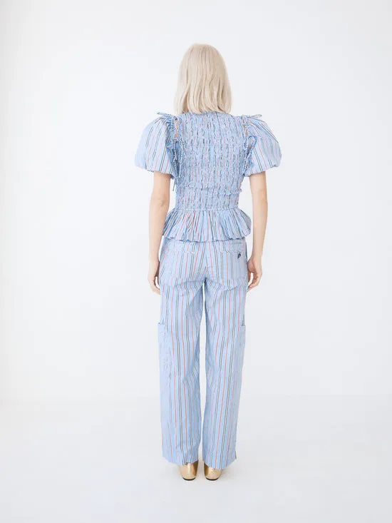 Bottoms Harrison With Ties Pants Bold Blue Stripe Lisa Says Gah Women