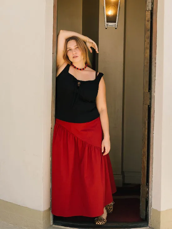 Bottoms Lisa Says Gah Women Maeve Midi Skirt Merlot